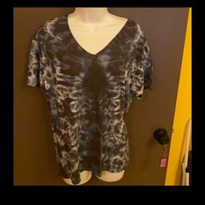 Vintage 1960s Handmade Tie Dye Blue White Shirt